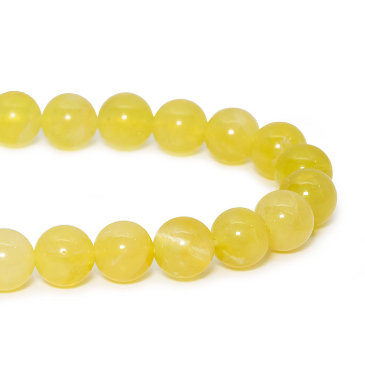 【一点もの】イエローオパール8mm シンプルブレスレット【鑑別書付き】