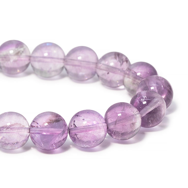 【一点もの】アイリスパープルフローライト10mm シンプルブレスレット【鑑別書付き】