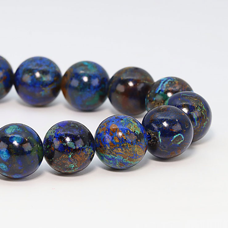 【一点もの】アズロマラカイト13mm シンプルブレスレット